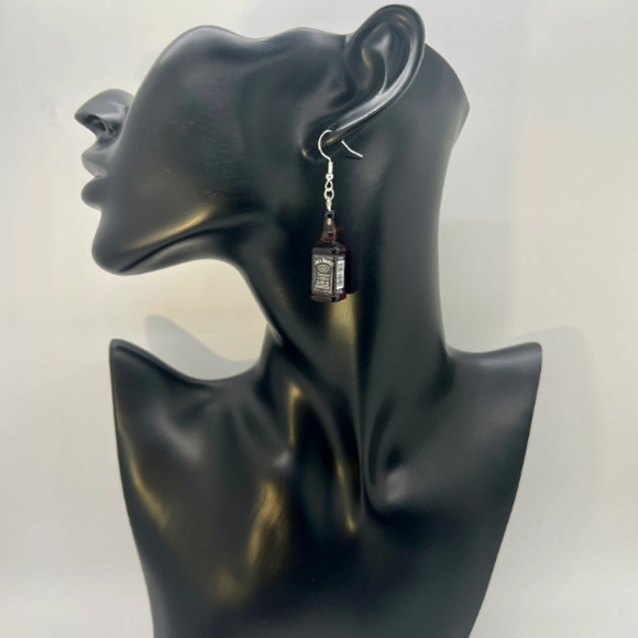 Jack Daniels Earrings - Alcohol Earrings- New Years Eve Party Earrings - Picture 6 of 7